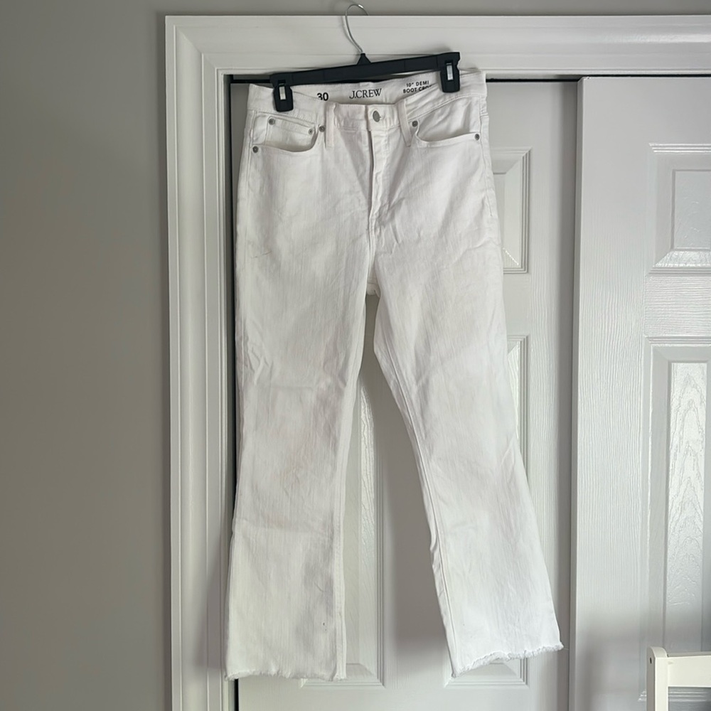 J.crew women’s 10” Demi Boot crop Jean in white wash. Size 30 - sold out online